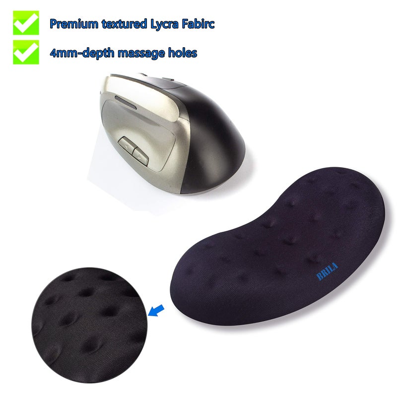 BRILA Upgraded Ergonomic Memory Foam Mouse Wrist Rest Support Pad Cushion for Computer, Laptop, Office Work, PC Gaming - Massage Holes Design Wrist Pain Relief - Image 5